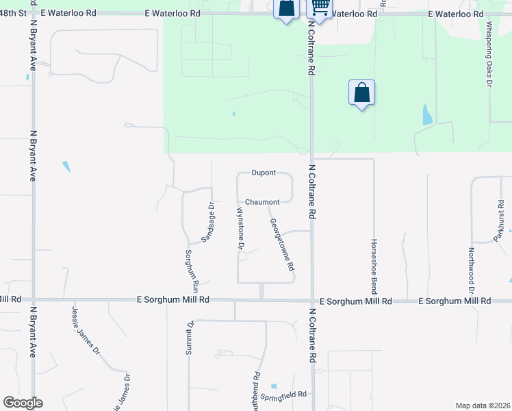 map of restaurants, bars, coffee shops, grocery stores, and more near 2600 Chaumont in Edmond