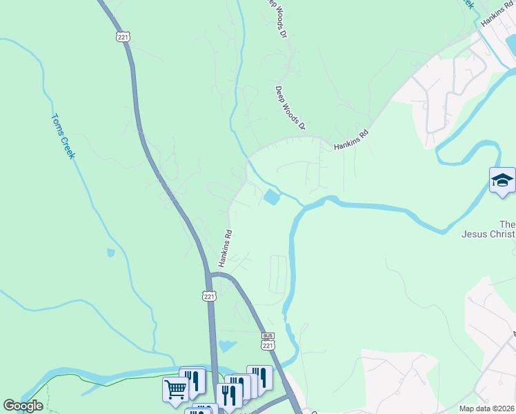 map of restaurants, bars, coffee shops, grocery stores, and more near 348 Hankins Road in Marion