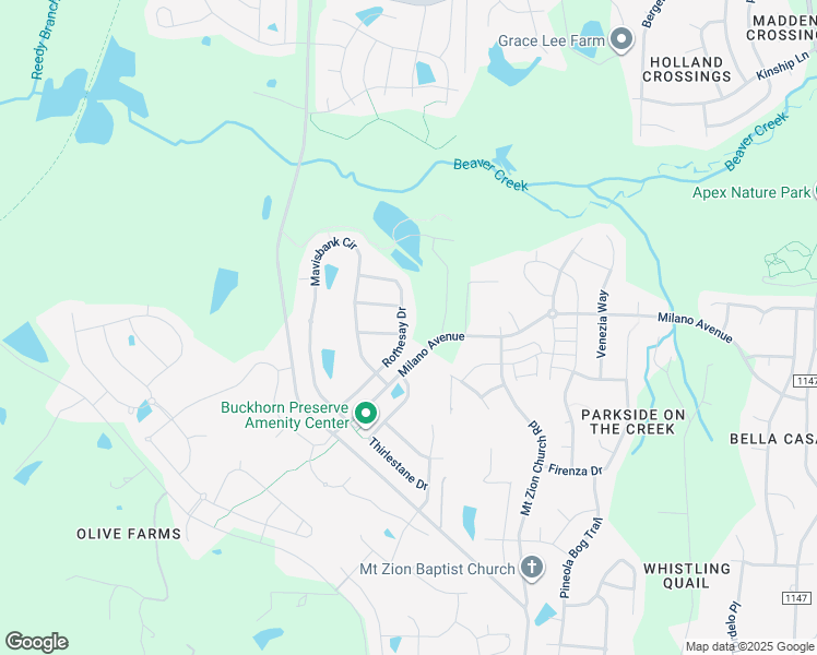 map of restaurants, bars, coffee shops, grocery stores, and more near 1867 Rothesay Drive in Apex