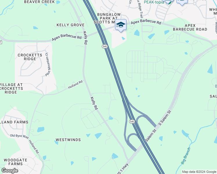 map of restaurants, bars, coffee shops, grocery stores, and more near 1840 Fahey Drive in Apex