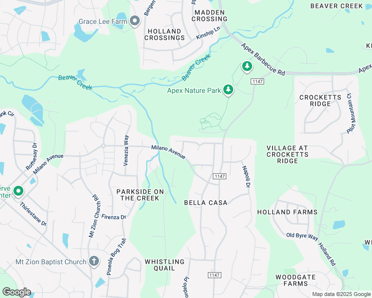 map of restaurants, bars, coffee shops, grocery stores, and more near 1811 Campione Way in Apex