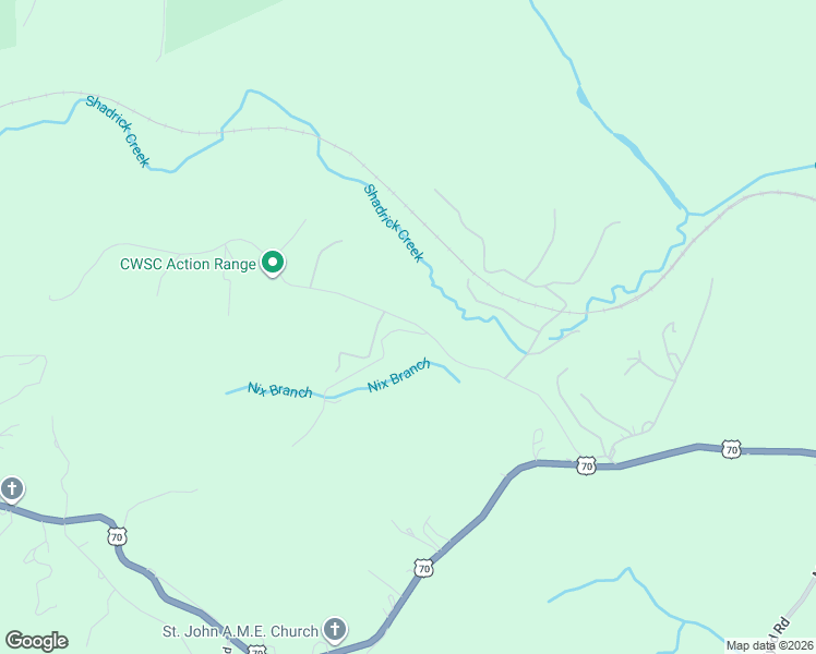 map of restaurants, bars, coffee shops, grocery stores, and more near 551 Rutherford Drive in Nebo