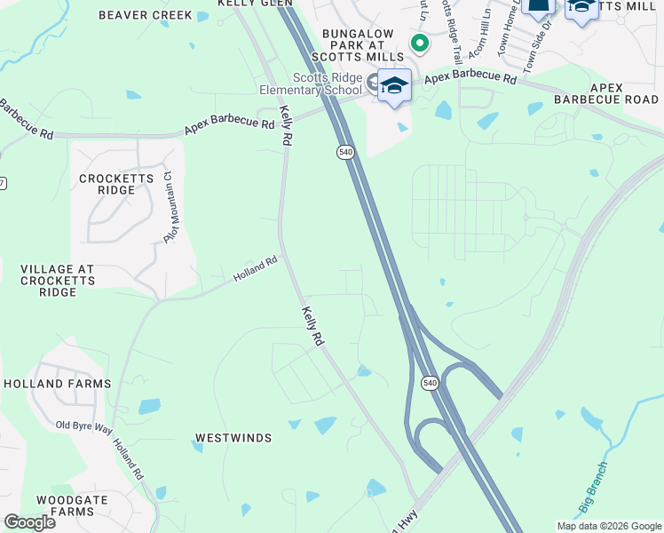 map of restaurants, bars, coffee shops, grocery stores, and more near 2309 Kelly Road in Apex