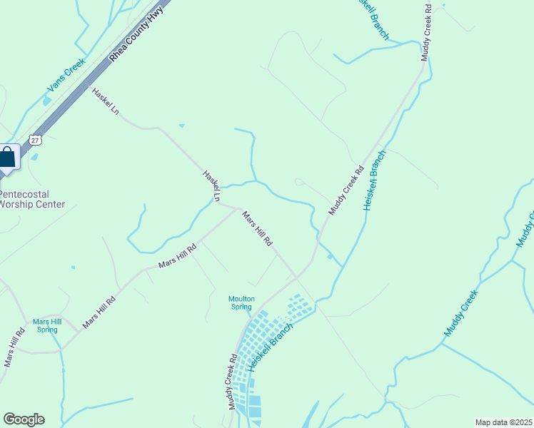 map of restaurants, bars, coffee shops, grocery stores, and more near 2001 Mars Hill Road in Spring City