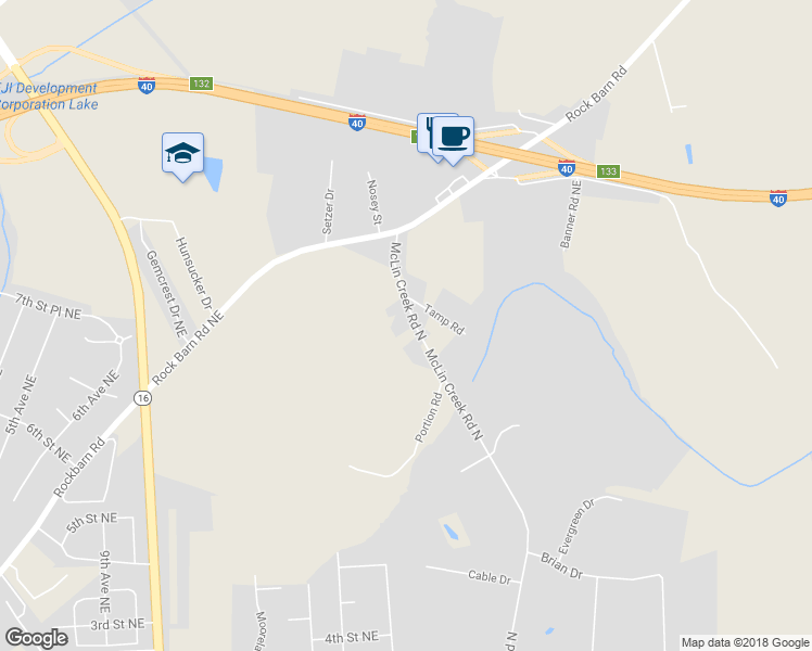 map of restaurants, bars, coffee shops, grocery stores, and more near 631 McLin Creek Road North in Conover