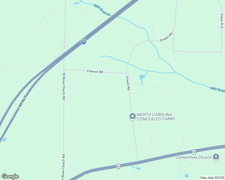 map of restaurants, bars, coffee shops, grocery stores, and more near 5434 Ernest Road in Wilson