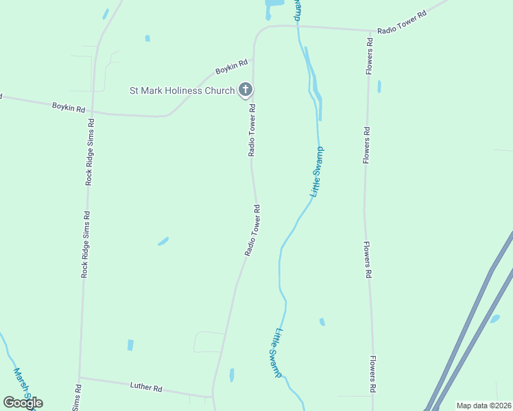 map of restaurants, bars, coffee shops, grocery stores, and more near 6370-6398 Radio Tower Road in Wilson