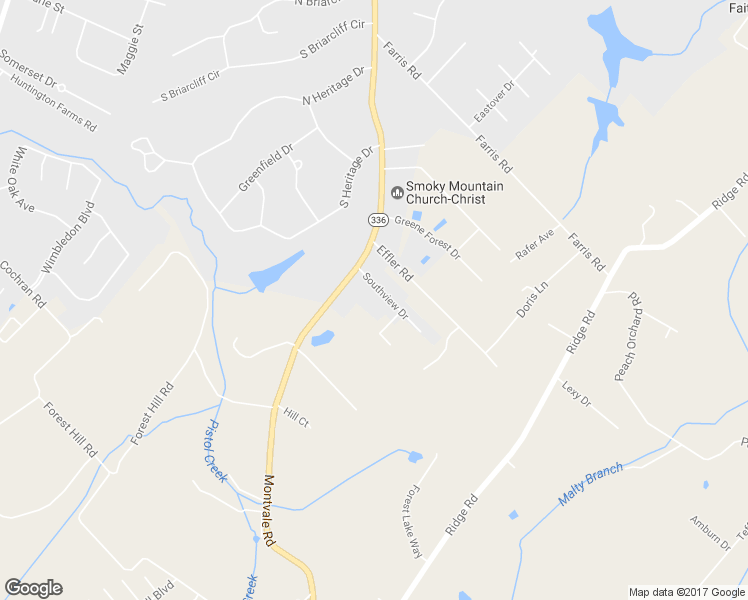 map of restaurants, bars, coffee shops, grocery stores, and more near 2407 Southview Drive in Maryville