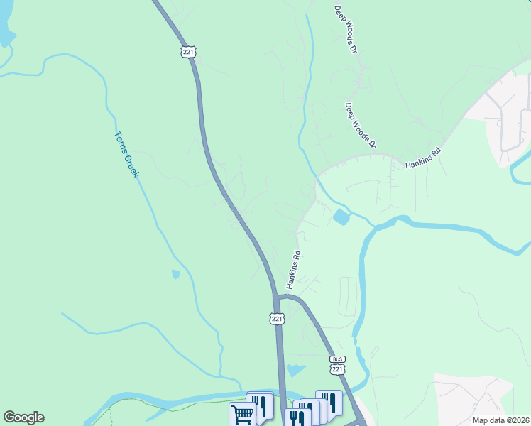 map of restaurants, bars, coffee shops, grocery stores, and more near 50 Creson Drive in Marion