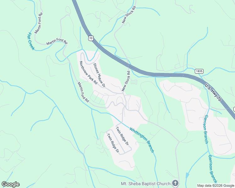 map of restaurants, bars, coffee shops, grocery stores, and more near 1142 New Stock Road in Weaverville