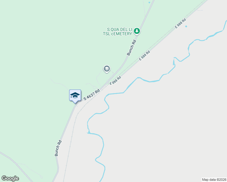 map of restaurants, bars, coffee shops, grocery stores, and more near 464220 East 888 Road in Bunch