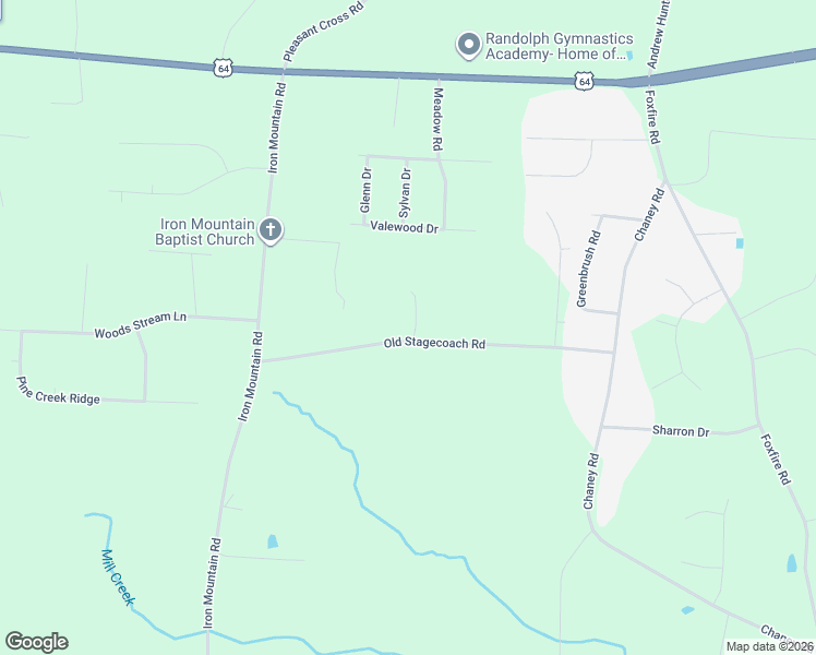 map of restaurants, bars, coffee shops, grocery stores, and more near 2683 Old Stagecoach Road in Asheboro