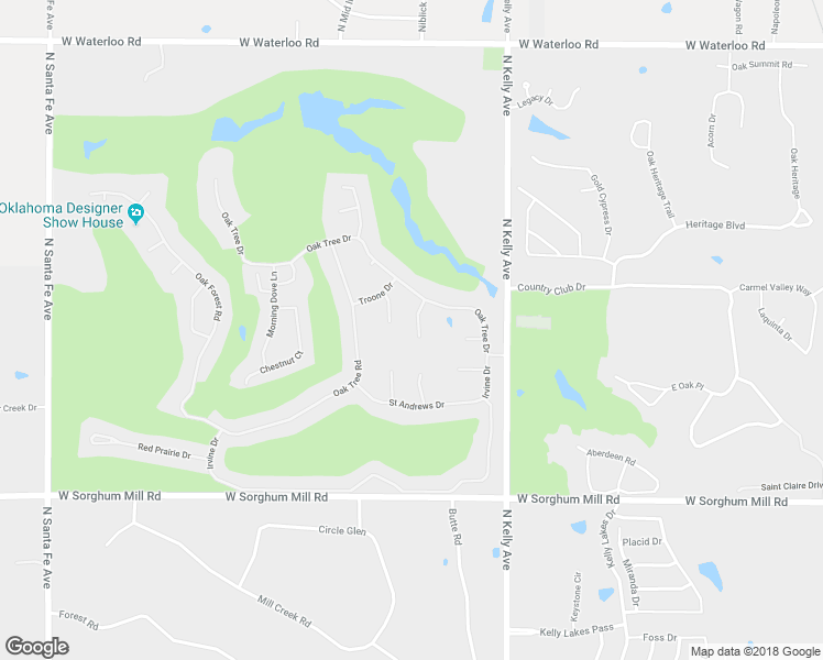 map of restaurants, bars, coffee shops, grocery stores, and more near 6009 Muirfield Drive in Edmond