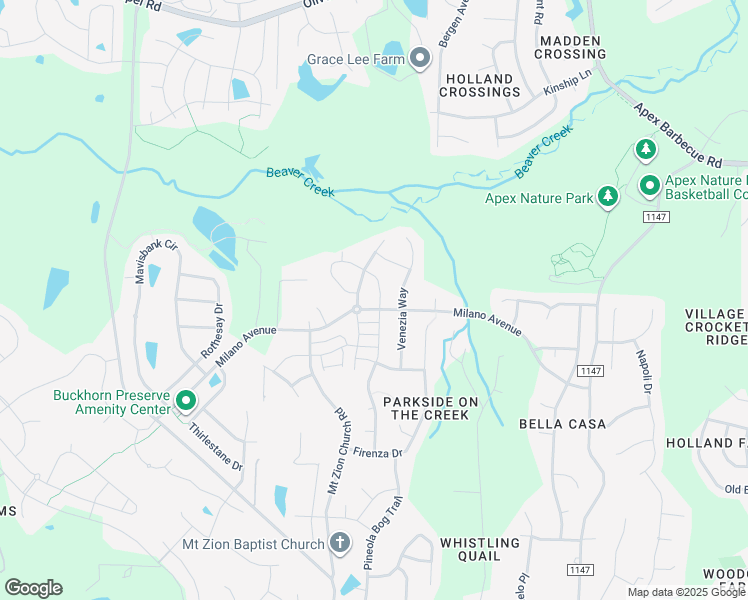 map of restaurants, bars, coffee shops, grocery stores, and more near 1788 Baldhead Island Drive in Apex
