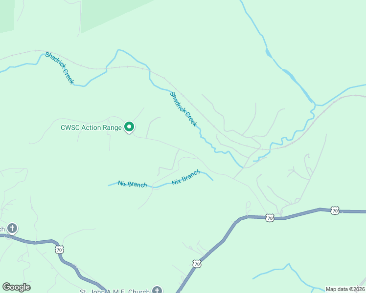 map of restaurants, bars, coffee shops, grocery stores, and more near 551 Rutherford Drive in Nebo