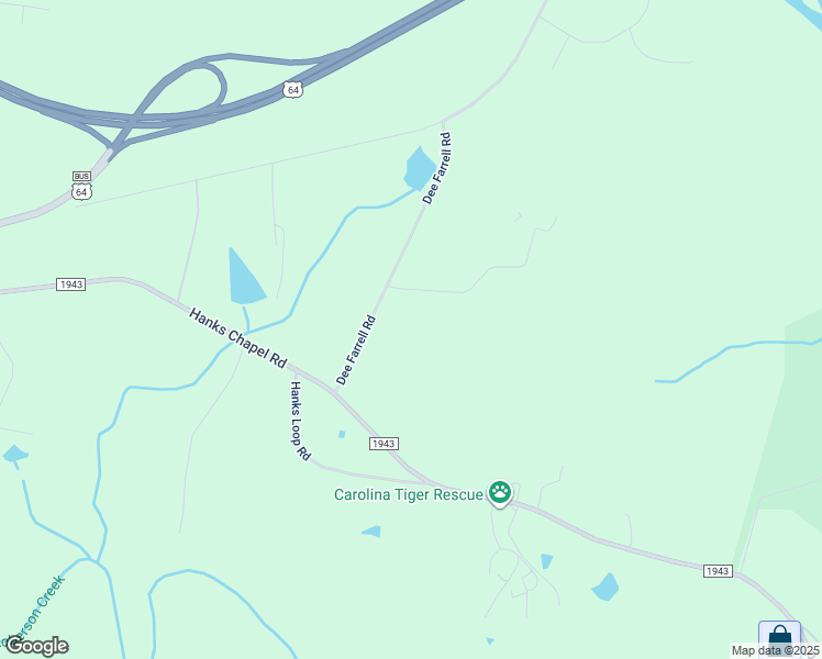 map of restaurants, bars, coffee shops, grocery stores, and more near 445 Dee Farrell Road in Pittsboro