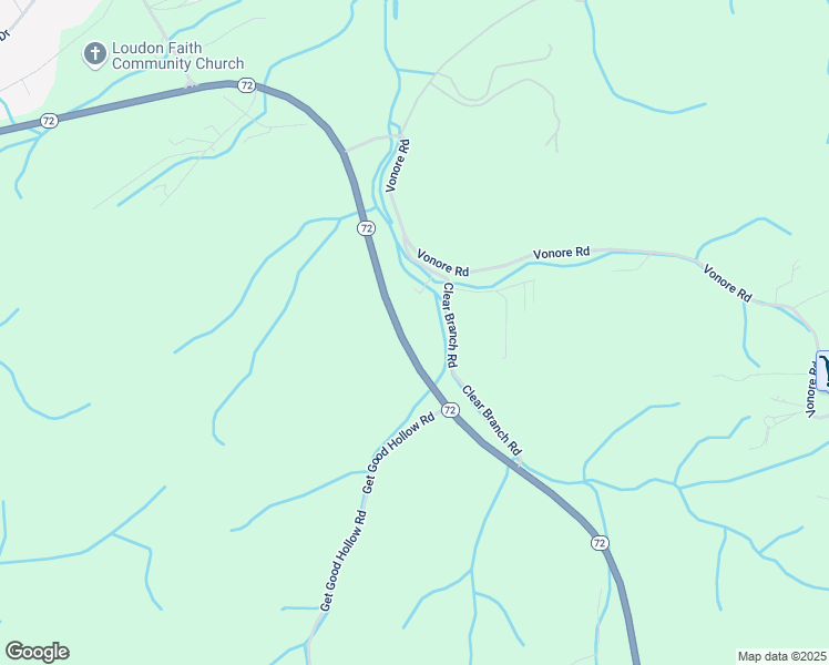 map of restaurants, bars, coffee shops, grocery stores, and more near 14386 Tennessee 72 in Loudon