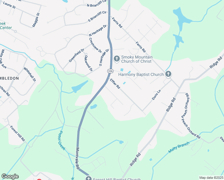 map of restaurants, bars, coffee shops, grocery stores, and more near 2407 Southview Drive in Maryville