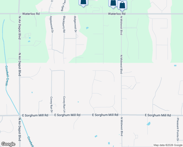 map of restaurants, bars, coffee shops, grocery stores, and more near 6648 James Creek Trail in Edmond