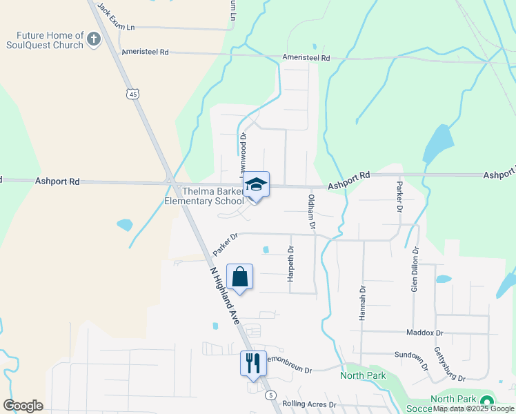 map of restaurants, bars, coffee shops, grocery stores, and more near 1470 Ashport Road in Jackson