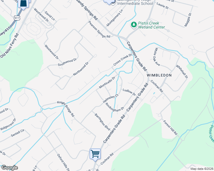 map of restaurants, bars, coffee shops, grocery stores, and more near 104 Darwick Circle in Maryville