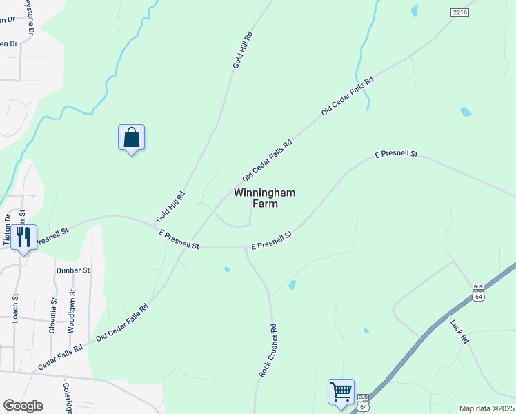 map of restaurants, bars, coffee shops, grocery stores, and more near 1 Stone Haven Drive in Asheboro