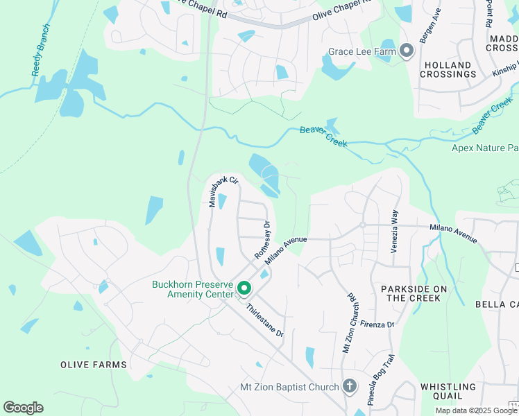 map of restaurants, bars, coffee shops, grocery stores, and more near 1820 Rothesay Drive in Apex
