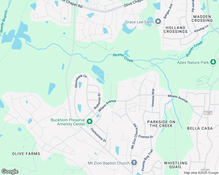 map of restaurants, bars, coffee shops, grocery stores, and more near 1732 Aberdour Drive in Apex