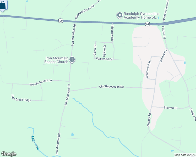 map of restaurants, bars, coffee shops, grocery stores, and more near 2683 Old Stagecoach Road in Asheboro