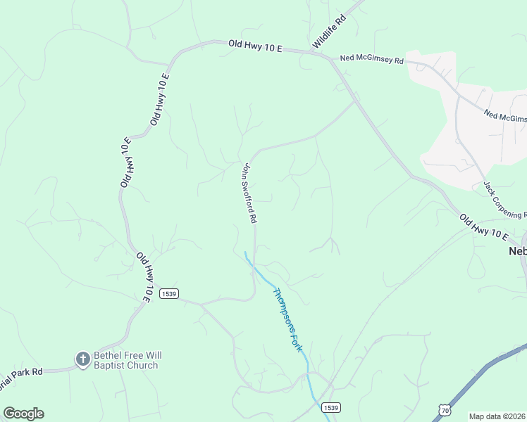 map of restaurants, bars, coffee shops, grocery stores, and more near 432 John Swafford Road in Nebo