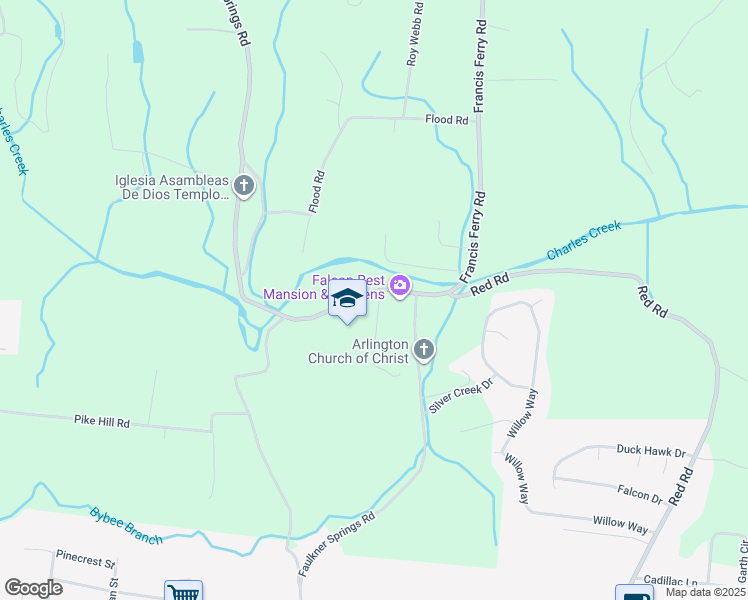 map of restaurants, bars, coffee shops, grocery stores, and more near 113 Bluff Springs Road in McMinnville