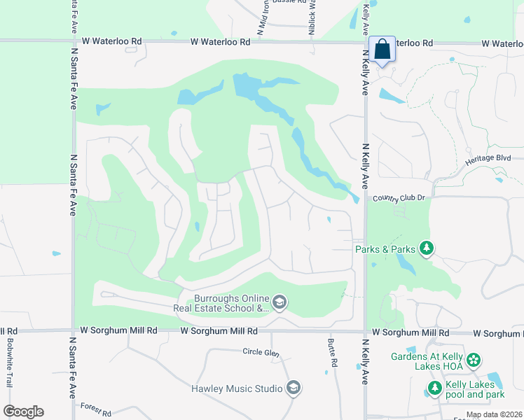 map of restaurants, bars, coffee shops, grocery stores, and more near 6013 Oak Tree Road in Edmond