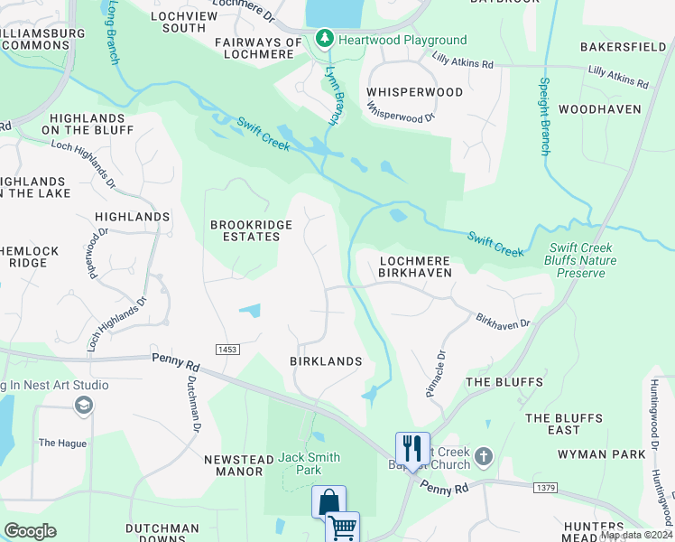 map of restaurants, bars, coffee shops, grocery stores, and more near 120 Braelands Drive in Cary