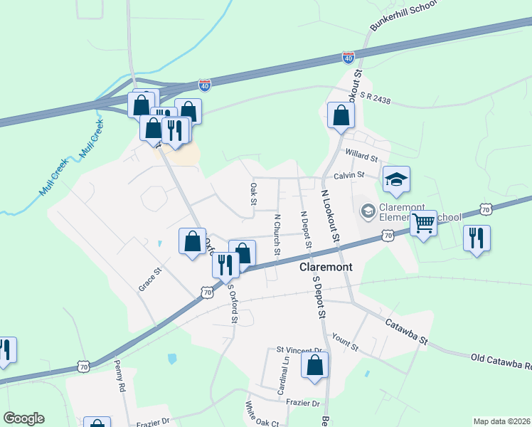 map of restaurants, bars, coffee shops, grocery stores, and more near 3178 Anderson Street in Claremont