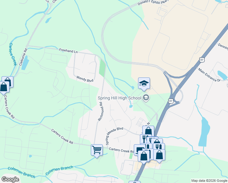 map of restaurants, bars, coffee shops, grocery stores, and more near 2790 Belle Meade Place in Columbia