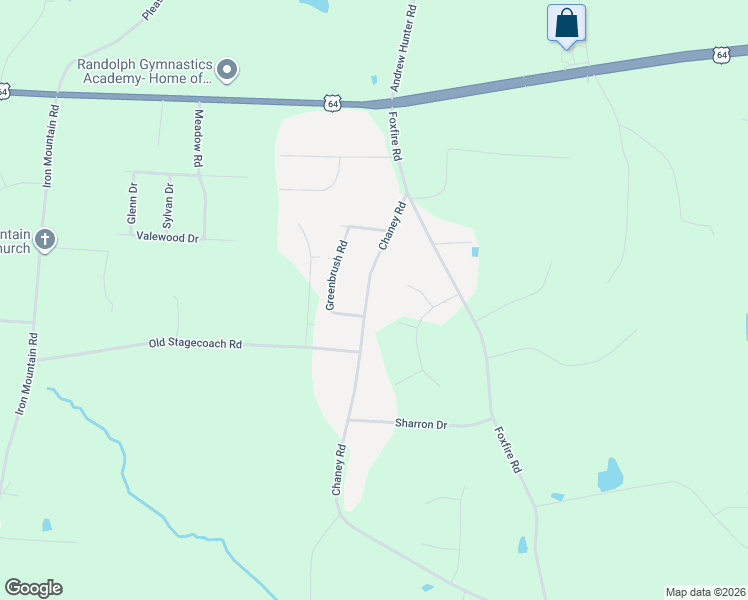 map of restaurants, bars, coffee shops, grocery stores, and more near 377 Chaney Road in Asheboro