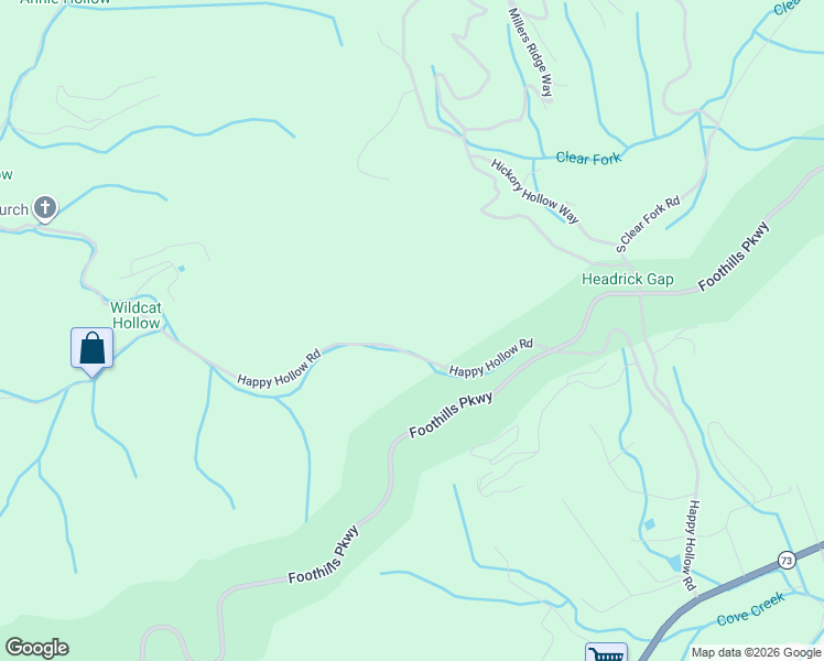 map of restaurants, bars, coffee shops, grocery stores, and more near 2869 Happy Hollow Road in Sevierville