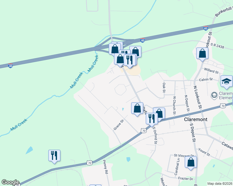 map of restaurants, bars, coffee shops, grocery stores, and more near 2985 Oxford Way in Claremont
