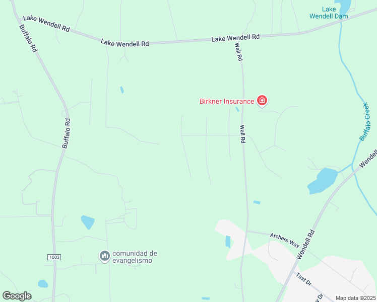 map of restaurants, bars, coffee shops, grocery stores, and more near 85 South Titus Lane in Wendell