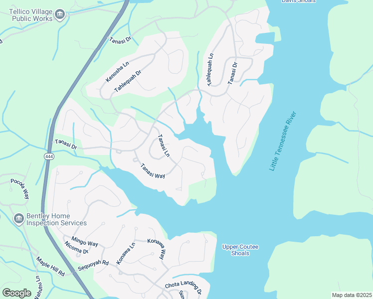 map of restaurants, bars, coffee shops, grocery stores, and more near 443 Tanasi Way in Loudon