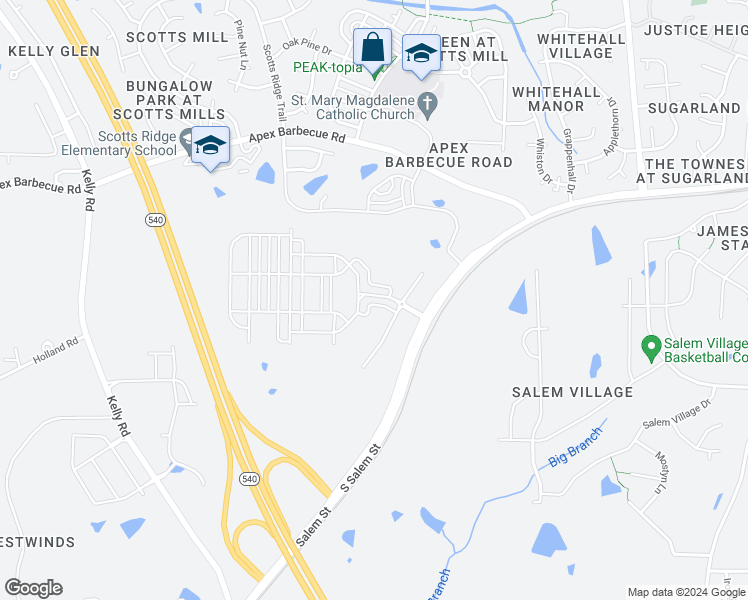 map of restaurants, bars, coffee shops, grocery stores, and more near 1859 Poe Farm Avenue in Apex