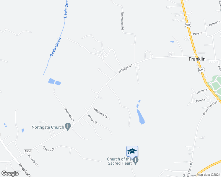 map of restaurants, bars, coffee shops, grocery stores, and more near 835 West Ridge Road in Salisbury