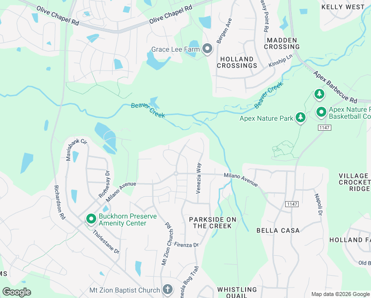 map of restaurants, bars, coffee shops, grocery stores, and more near 2729 Sardinia Lane in Apex
