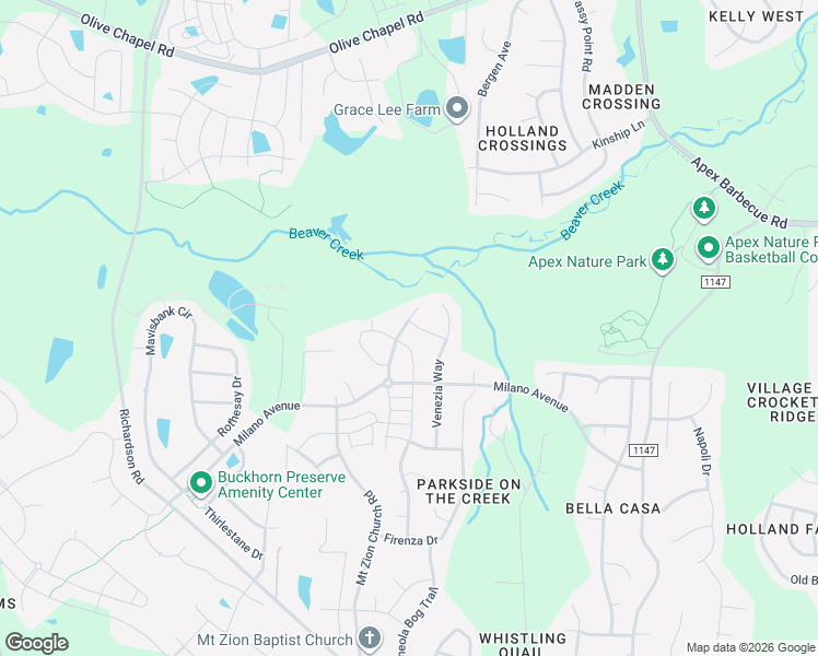 map of restaurants, bars, coffee shops, grocery stores, and more near 2729 Sardinia Lane in Apex