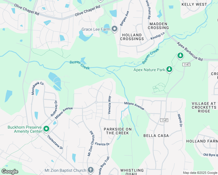 map of restaurants, bars, coffee shops, grocery stores, and more near 2706 Sardinia Lane in Apex
