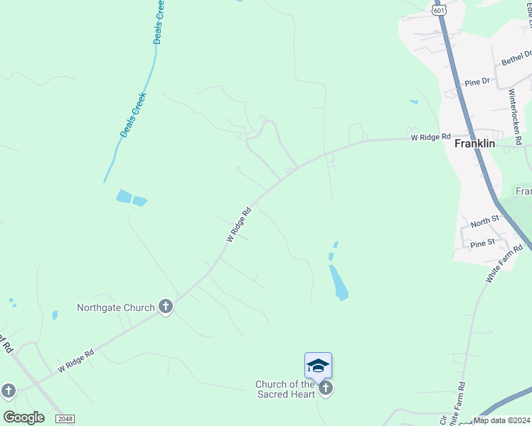 map of restaurants, bars, coffee shops, grocery stores, and more near 835 West Ridge Road in Salisbury