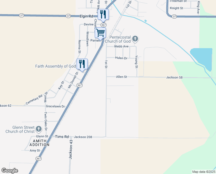 map of restaurants, bars, coffee shops, grocery stores, and more near 901 1st Street in Tuckerman