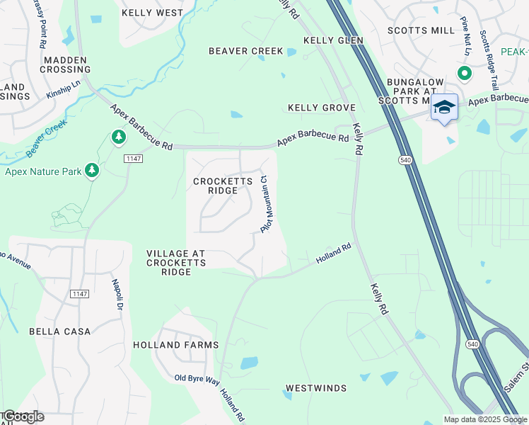 map of restaurants, bars, coffee shops, grocery stores, and more near 2119 Pilot Mountain Court in Apex