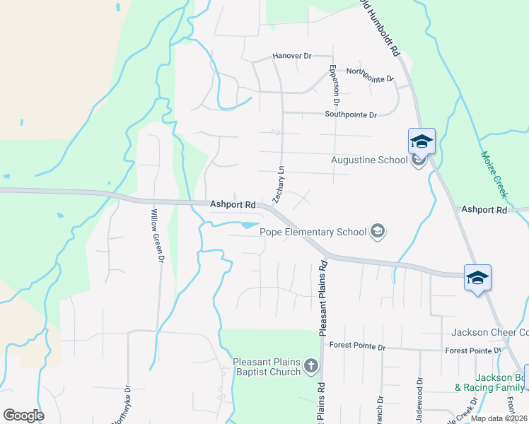 map of restaurants, bars, coffee shops, grocery stores, and more near 83 Water Ridge Place in Jackson
