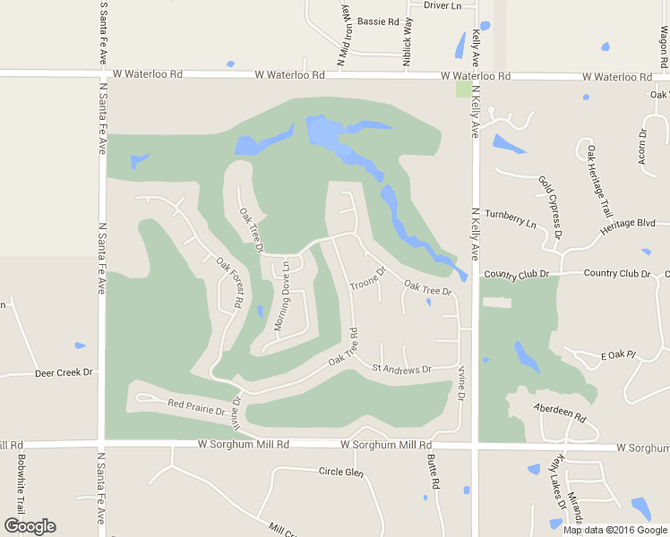 map of restaurants, bars, coffee shops, grocery stores, and more near 6109 Oak Tree Road in Edmond